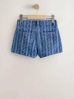 Discount Next Dark Blue Floral Denim Shorts (3-16yrs)