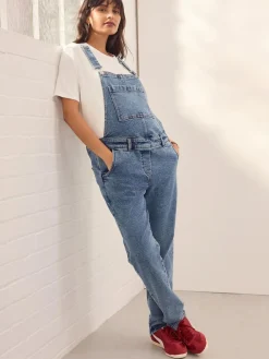 Next Dark Blue Maternity Denim Dungaree^Women Jumpsuits & Playsuits