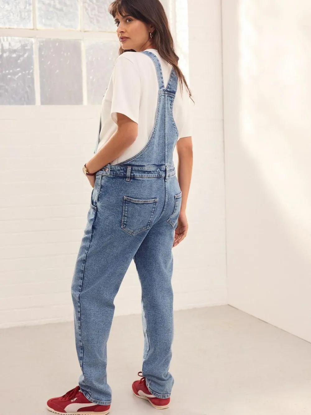 Next Dark Blue Maternity Denim Dungaree^Women Jumpsuits & Playsuits