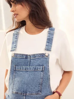 Next Dark Blue Maternity Denim Dungaree^Women Jumpsuits & Playsuits