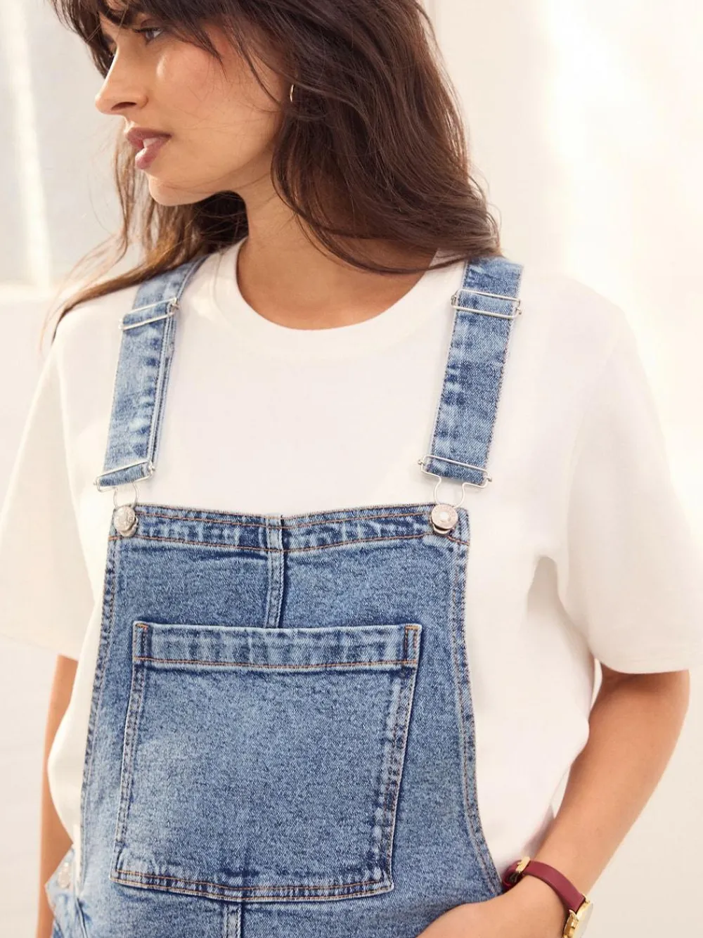 Next Dark Blue Maternity Denim Dungaree^Women Jumpsuits & Playsuits
