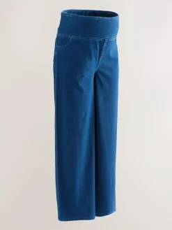 Next Dark Blue Maternity Wide Leg Denim Leggings^Women Jeans|Jeans