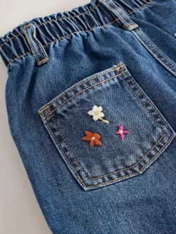 Best Next Dark Blue Mouse Embroidered Jeans (3mths-7yrs)