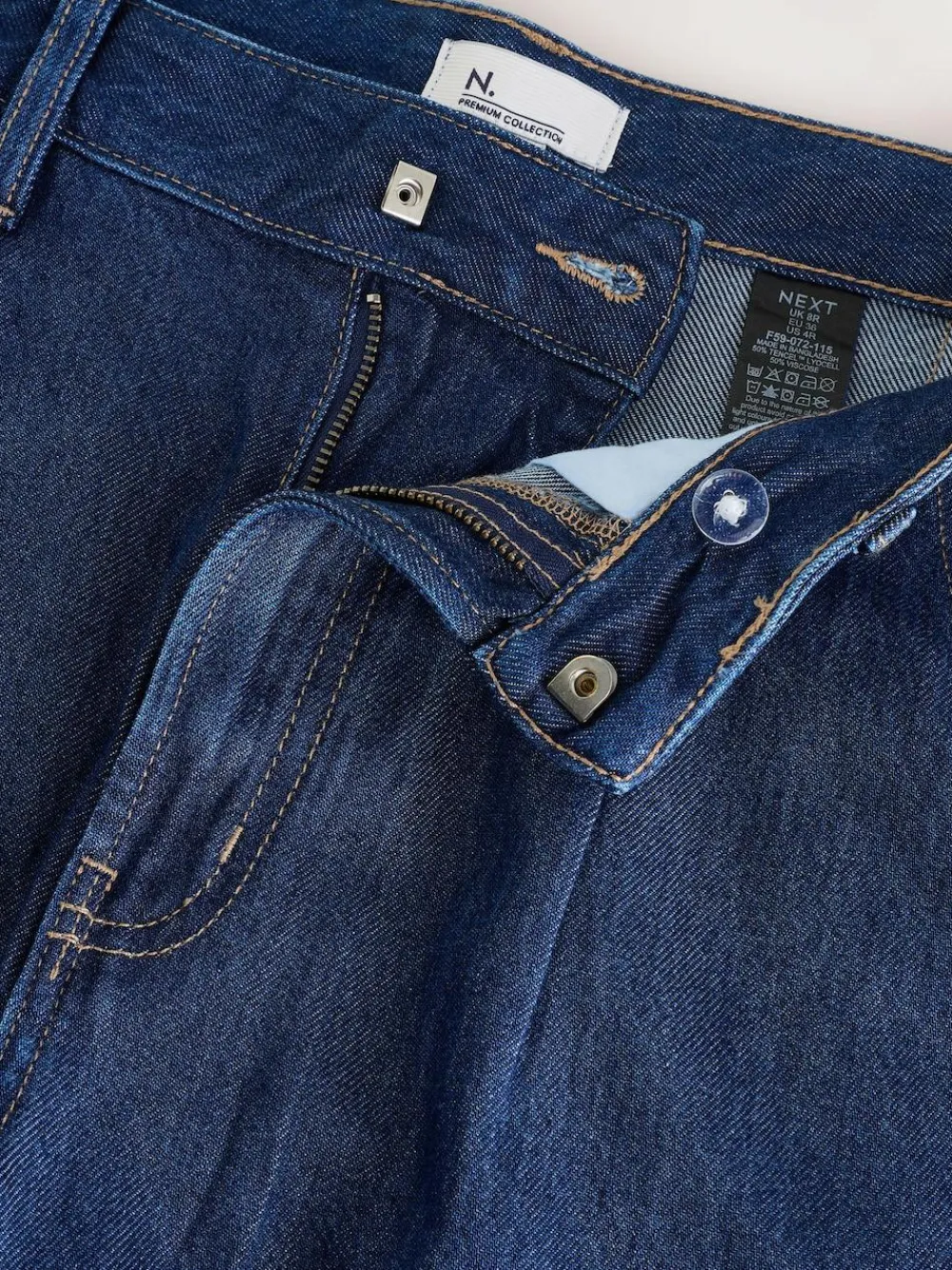 Clearance Next N.Premium High Rise Culotte Jeans Dark Blue