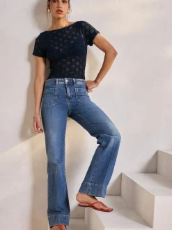 Next Patch Pocket Wide Leg Jeans^Women Jeans|Jeans