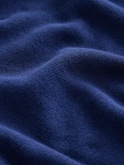 Next Dark Blue Plain N.Premium Regular Fit 100% Cotton Premium Quarter Zip Jumper^ Knitwear|Knitwear