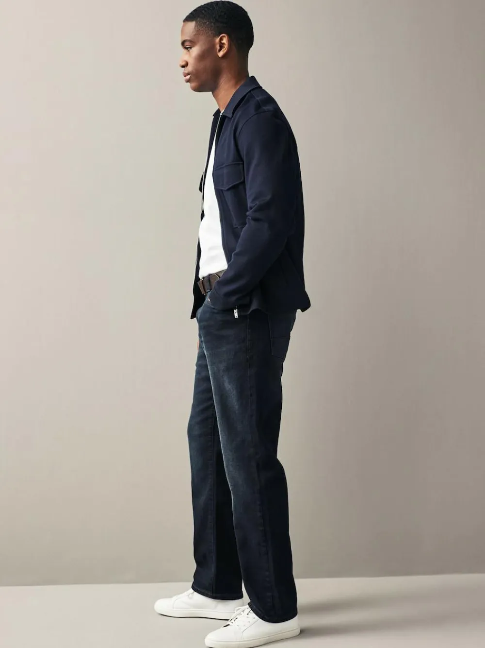 Next Straight Fit Belted Authentic Jeans^ Jeans|Jeans