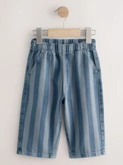 Best Next Dark Blue Stripe Printed Pull On Wide Trousers (3mths-7yrs)