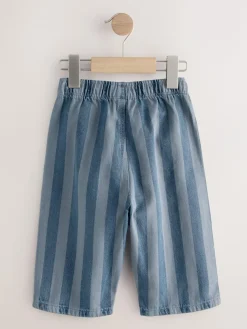 Best Next Dark Blue Stripe Printed Pull On Wide Trousers (3mths-7yrs)