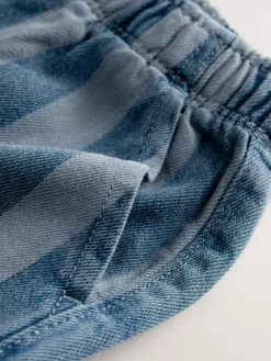 Best Next Dark Blue Stripe Printed Pull On Wide Trousers (3mths-7yrs)