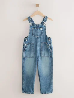 New Next Dark Blue Wide Leg Dungarees (3-16yrs)