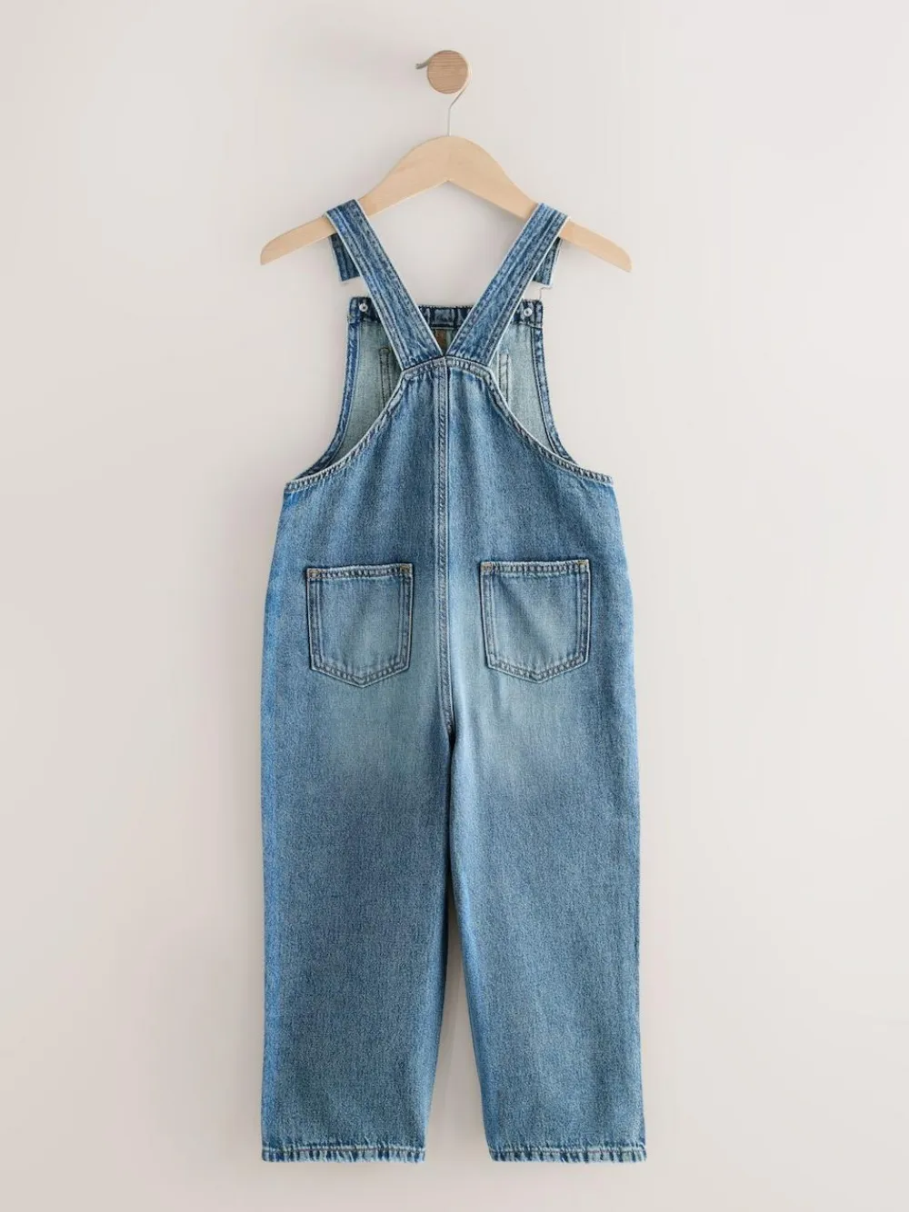 New Next Dark Blue Wide Leg Dungarees (3-16yrs)