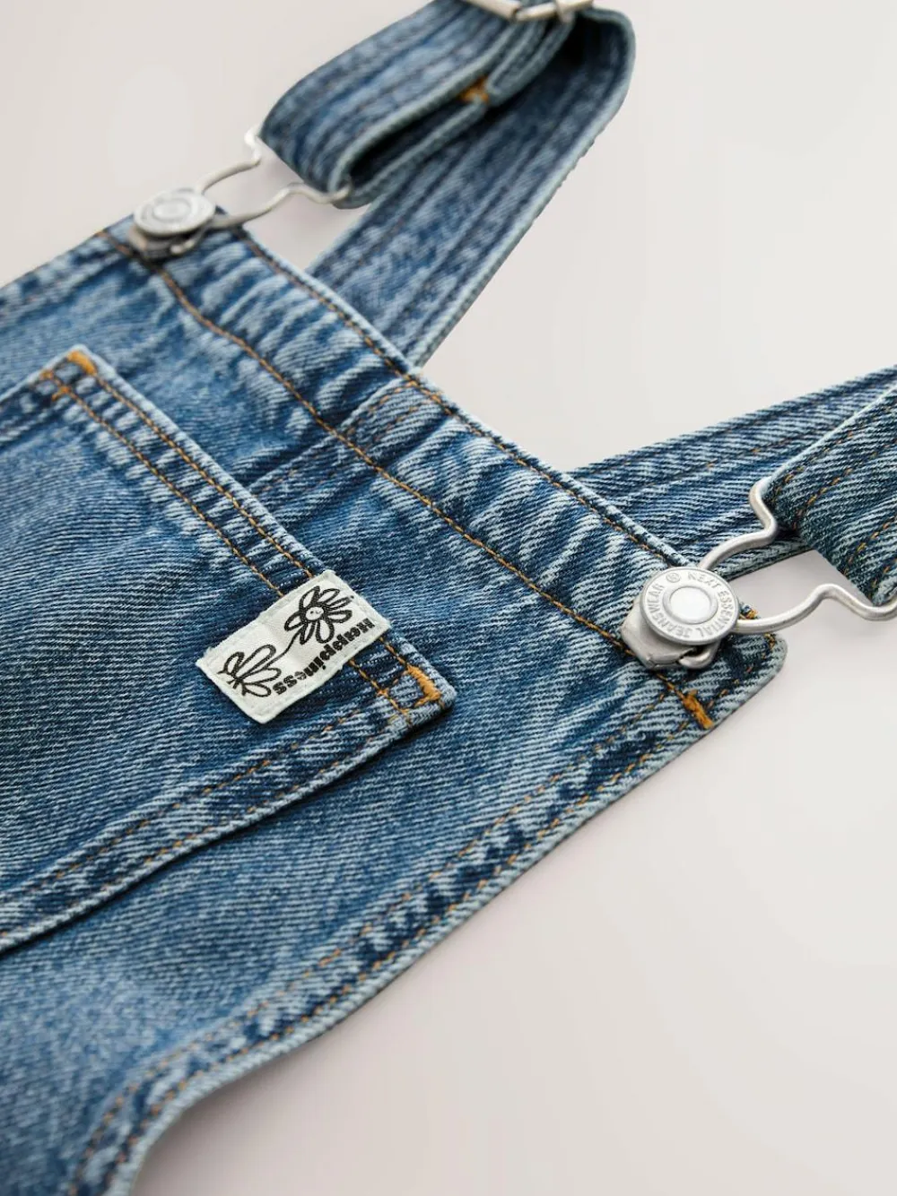 New Next Dark Blue Wide Leg Dungarees (3-16yrs)