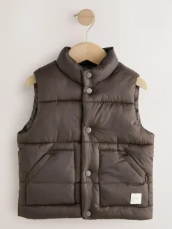 Next Dark Brown Padded Gilet (3mths-10yrs)^BOY Baby Winter Clothing|Coats, Jackets & Pramsuits