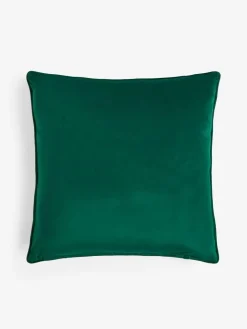 New Next 50 x 50cm Rebel Spot Velvet Cushion Dark Green
