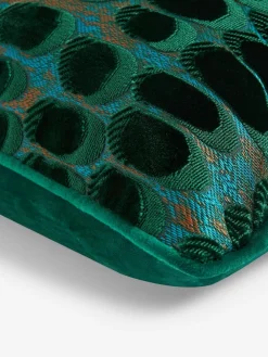 New Next 50 x 50cm Rebel Spot Velvet Cushion Dark Green