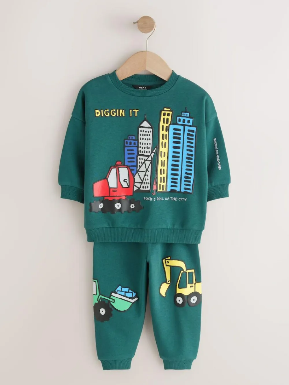 Hot Next Crew Neck Sweatshirt and Jogger Set (3mths-7yrs) (3mths-7yrs) Dark Green