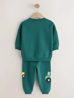 Hot Next Crew Neck Sweatshirt and Jogger Set (3mths-7yrs) (3mths-7yrs) Dark Green