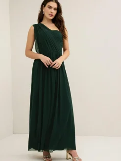 Next Dark Green Mesh Multiway Wedding Guest Bridesmaid Maxi Dress^Women Occasion Dresses|Maxi Dresses