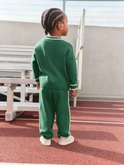 Clearance Next Knitted Crew Neck Jumper and Joggers Set (3mths-7yrs) Dark Green NYC