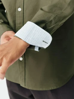 Best Next Dark Green Regular Fit Long Sleeve Oxford Shirt