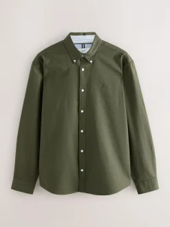 Best Next Dark Green Regular Fit Long Sleeve Oxford Shirt