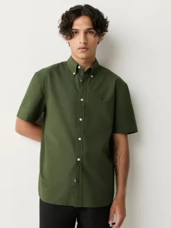 Discount Next Dark Green Regular Fit Short Sleeve Oxford Shirt