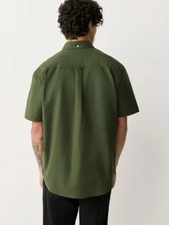 Discount Next Dark Green Regular Fit Short Sleeve Oxford Shirt