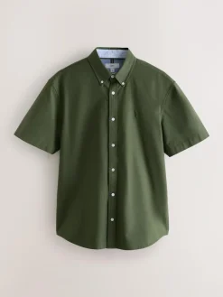 Discount Next Dark Green Regular Fit Short Sleeve Oxford Shirt