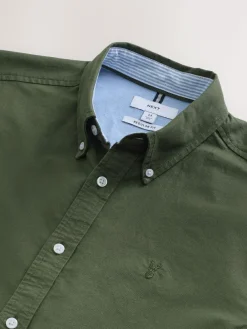 Discount Next Dark Green Regular Fit Short Sleeve Oxford Shirt