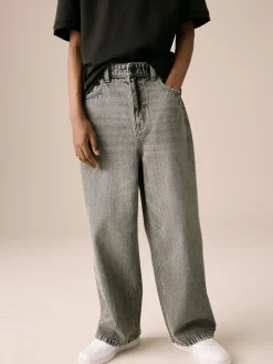 Next Dark Grey Super-wide Fit Authentic Jeans (3-16yrs)