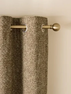 Sale Next Textured Bobble Eyelet Lined Curtains Dark Natural