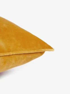 Next Dark Ochre Yellow 59 x 59cm Matte Velvet Cushion^ Cushions & Throws