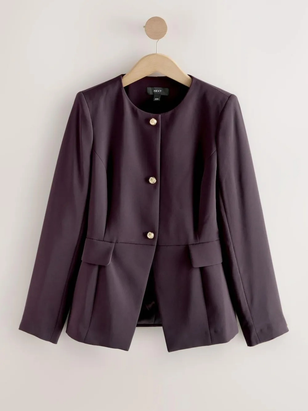 Next Dark Purple Collarless Blazer^Women Suits & Tailoring|Blazers