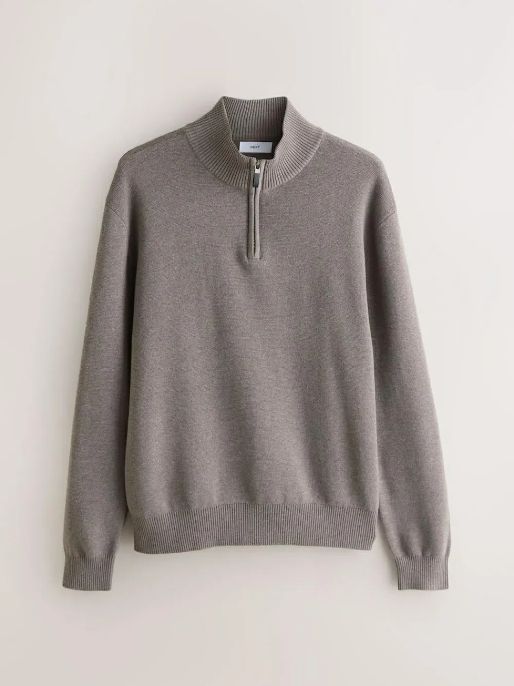 Outlet Next N.Premium 100% Cotton Regular Fit Premium Quarter Zip Jumpers 2 Pack Dark Stone/Sage Green