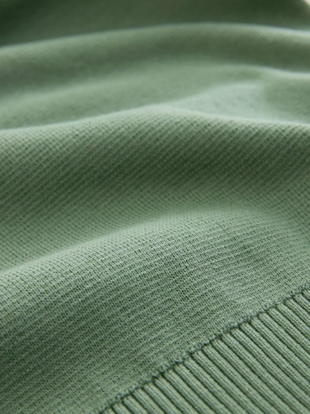 Outlet Next N.Premium 100% Cotton Regular Fit Premium Quarter Zip Jumpers 2 Pack Dark Stone/Sage Green