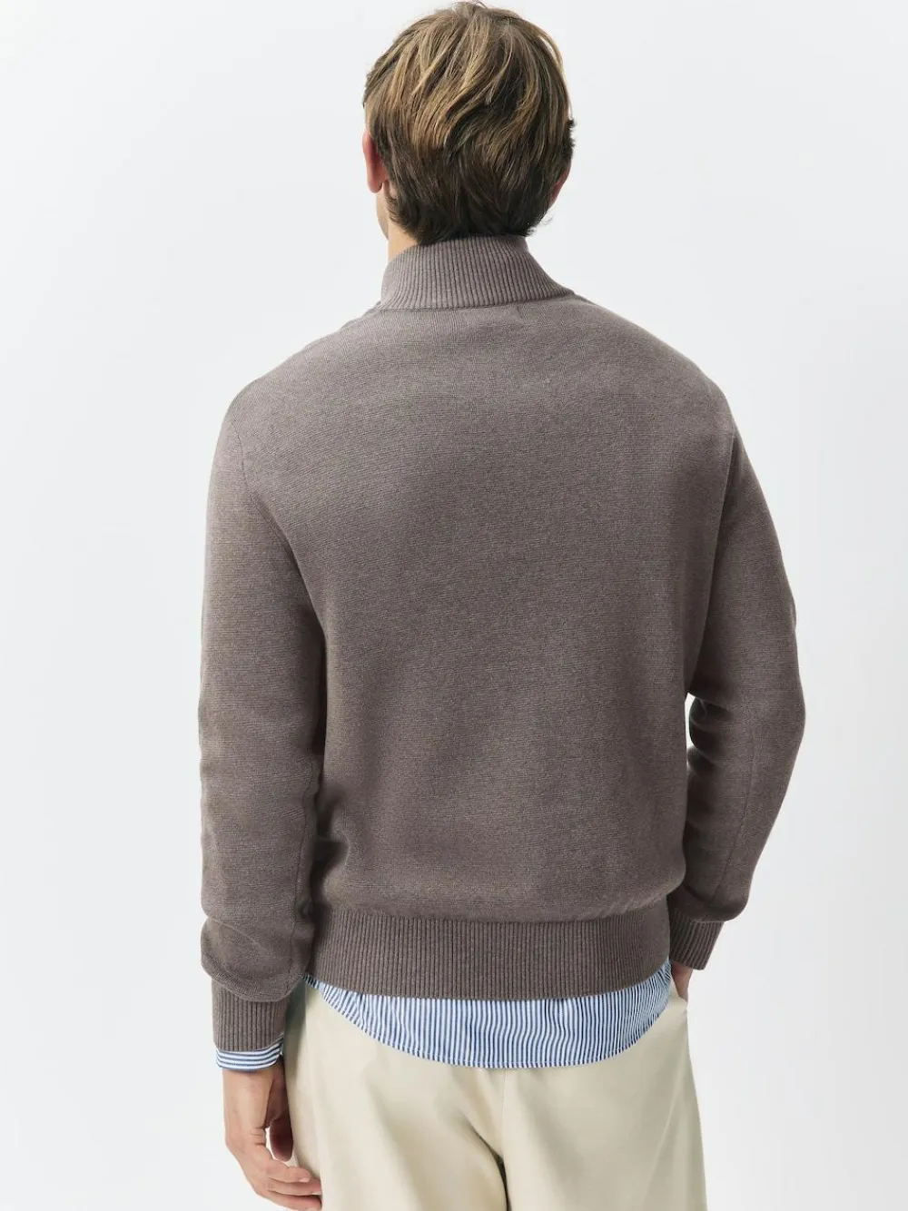 Outlet Next N.Premium 100% Cotton Regular Fit Premium Quarter Zip Jumpers 2 Pack Dark Stone/Sage Green