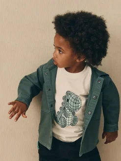 Next Twill Hooded Overshirt and T-Shirt Set (3mths-7yrs)^ Sweatshirts & Hoodies