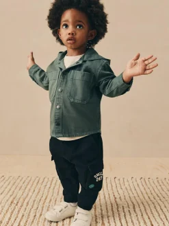 Next Twill Hooded Overshirt and T-Shirt Set (3mths-7yrs)^ Sweatshirts & Hoodies