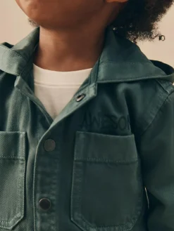 Next Twill Hooded Overshirt and T-Shirt Set (3mths-7yrs)^ Sweatshirts & Hoodies