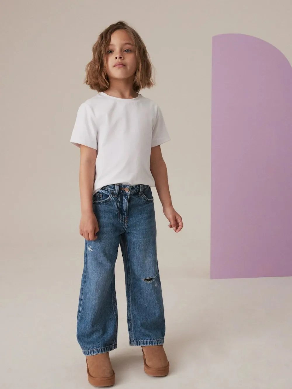Outlet Next Wide Leg Jeans (3-16yrs) Dark Wash