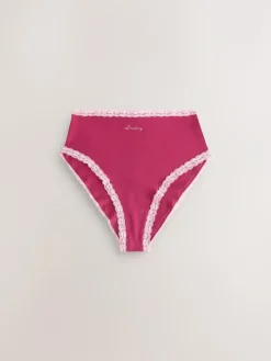 Sale Next High Waist High Leg Cotton and Lace Knickers 7 Pack Days Of The Week