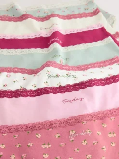 Sale Next High Waist High Leg Cotton and Lace Knickers 7 Pack Days Of The Week