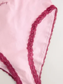 Sale Next High Waist High Leg Cotton and Lace Knickers 7 Pack Days Of The Week