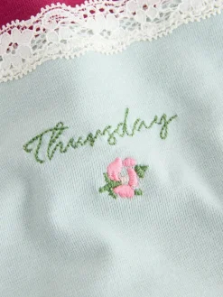 Sale Next High Waist High Leg Cotton and Lace Knickers 7 Pack Days Of The Week