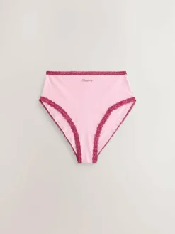 Sale Next High Waist High Leg Cotton and Lace Knickers 7 Pack Days Of The Week