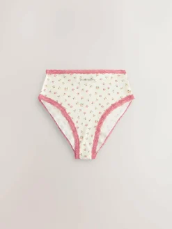 Sale Next High Waist High Leg Cotton and Lace Knickers 7 Pack Days Of The Week