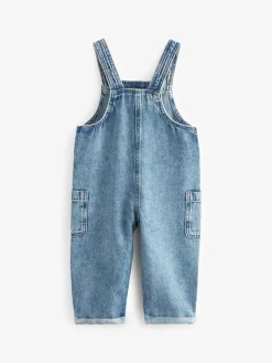 Next Denim 100% Cotton Dungarees (3mths-7yrs)^ Newborn Clothing|Baby Girls