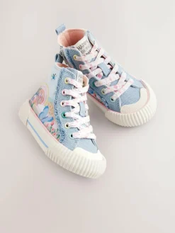 Hot Next Denim Blue Rainbow Standard Fit (F) High Top Trainers