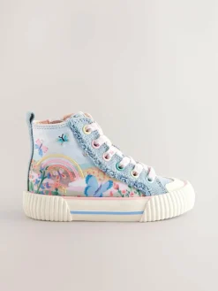 Hot Next Denim Blue Rainbow Standard Fit (F) High Top Trainers